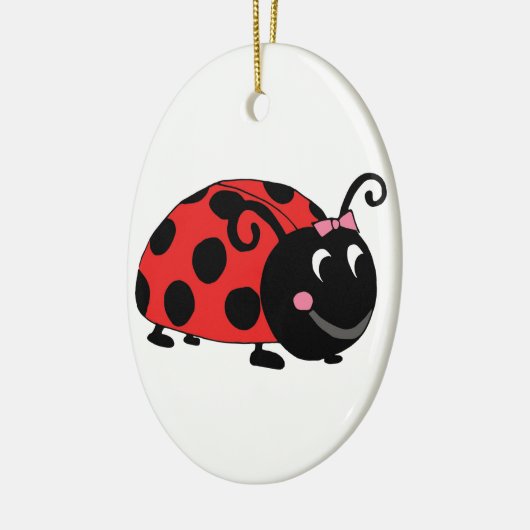 Red Black Ladybug Keramik Ornament (Links)
