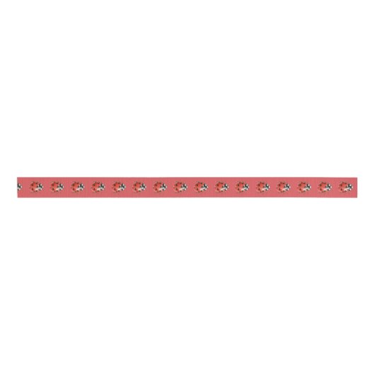 Red Black Ladybugs Birthday Ripsband (Vorderseite)