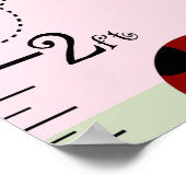 Red & Black Ladybugs Growth Chart Behielt auf 8x44 Poster (Ecke)