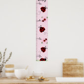 Red & Black Ladybugs Growth Chart Behielt auf 8x44 Poster (Küche)