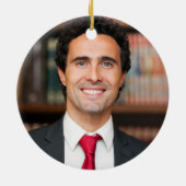 Red Black Law School Abschluss Custom Christmas Keramik Ornament (Hinten)