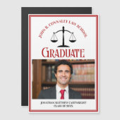 Red Black Law School Abschluss Foto Magnet Card (Vorne/Hinten)