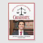 Red Black Law School Abschluss Foto Magnet Card (Vorderseite)