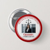 Red Black Law School Abschluss Partys Foto Button (Vorne & Hinten)