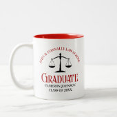 Red Black Law School Abschluss Personalisiert Zweifarbige Tasse (Links)