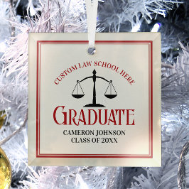Red Black Law School Abschluss Weihnachten Ornament Aus Glas