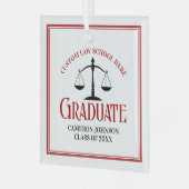 Red Black Law School Abschluss Weihnachten Ornament Aus Glas (Vorderseite links)