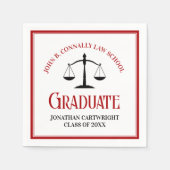 Red Black Law School Custom Graduation Party Serviette (Vorderseite)