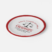 Red Black Law School Graduation Party Pappteller (Schrägansicht)