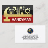 Red Black Layers Gold Hammer Handyman Tools Visitenkarte (Vorne/Hinten)