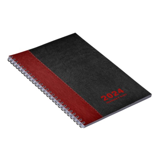 Red Black Leder Custom Diary Text Notizblock (Rechte Seite)