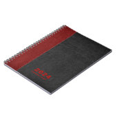 Red Black Leder Custom Diary Text Notizblock (Linke Seite)