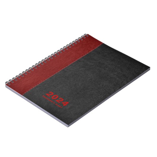Red Black Leder Custom Diary Text Notizblock (Linke Seite)