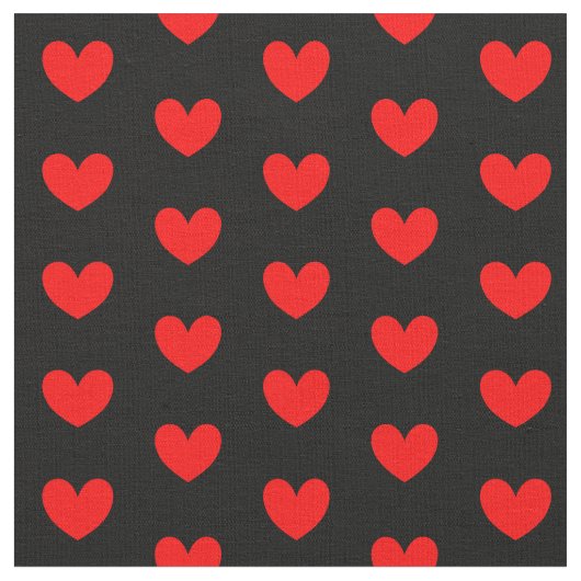 Red Black Liebe Herz Gemustert Stoff (Nahaufnahme)