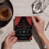 Red & Black Lines New Business Grand Opening Einladung