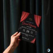 Red & Black Lines New Business Grand Opening Einladung