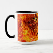 Red Black Lion on Fire Tasse (Links)