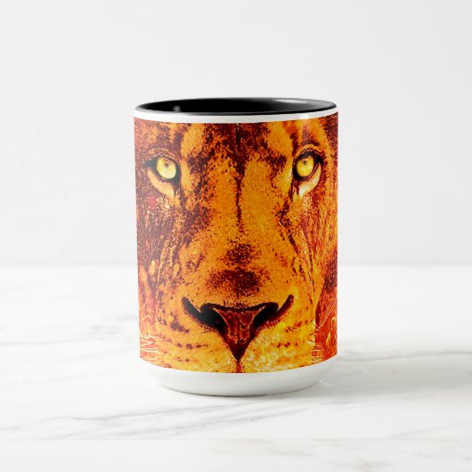 Red Black Lion on Fire Tasse (Zentrum)