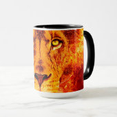 Red Black Lion on Fire Tasse (VorderseiteRechts)