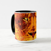 Red Black Lion on Fire Tasse (Vorderseite Links)