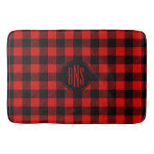 Red Black Lumberjack Buffalo Karierte Badematte (Vorderseite)