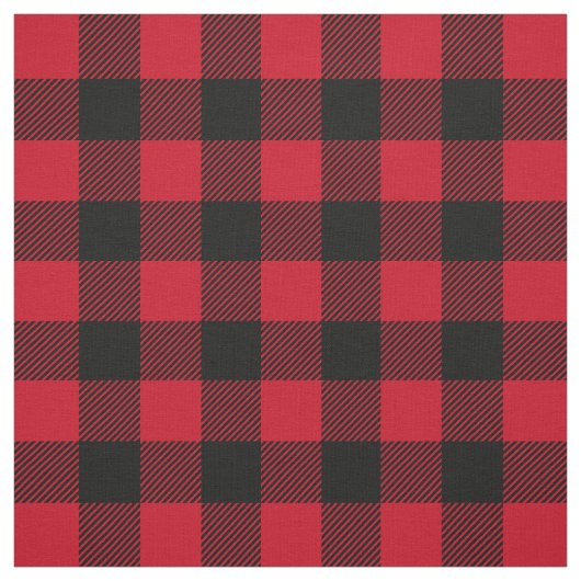 Red Black Lumberjack Buffalo Kariertes Muster Fabr Stoff (Muster)