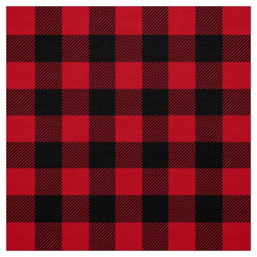 Red Black Lumberjack Buffalo Kariertes Muster Fabr Stoff (Muster)