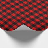 Red Black Lumberjack Buffalo Kariertes Muster Geschenkpapier (Ecke)