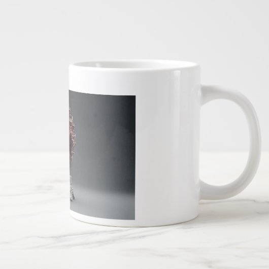 Red & Black Mandelbrot Sphere On Silver Pedestal Jumbo-Tasse (Rechts)