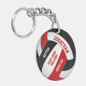Red Black Mannschaft Farbe Buben Volleyball Schlüsselanhänger (Vorderseite links)