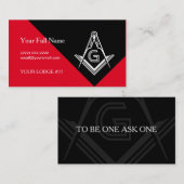 Red & Black Masonic Business Cards | Freimaurer Visitenkarte (Vorne/Hinten)