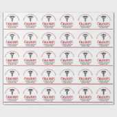 Red Black Medical School Custom Abschluss Geschenkpapier (Flach)