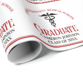 Red Black Medical School Custom Abschluss Geschenkpapier (Rolleneckpunkt)