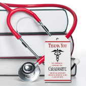 Red Black Medical School Custom Graduation Party Geschenkanhänger