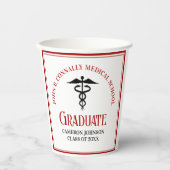Red Black Medical School Custom Graduation Party Pappbecher (Vorderseite)