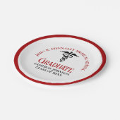 Red Black Medical School Custom Graduation Party Pappteller (Schrägansicht)