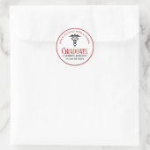 Red Black Medical School Custom Graduation Party Runder Aufkleber (Tasche)