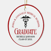 Red Black Medical School Foto Custom Abschluss Keramik Ornament (Links)