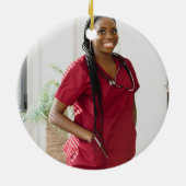 Red Black Medical School Foto Custom Abschluss Keramik Ornament (Hinten)