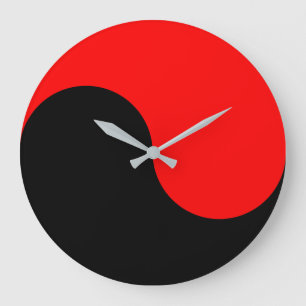 Red & Black Minimalism Große Wanduhr