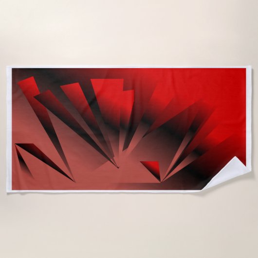 Red & Black Modern Beach oder Badehandtuch Strandtuch (Vorderseite)