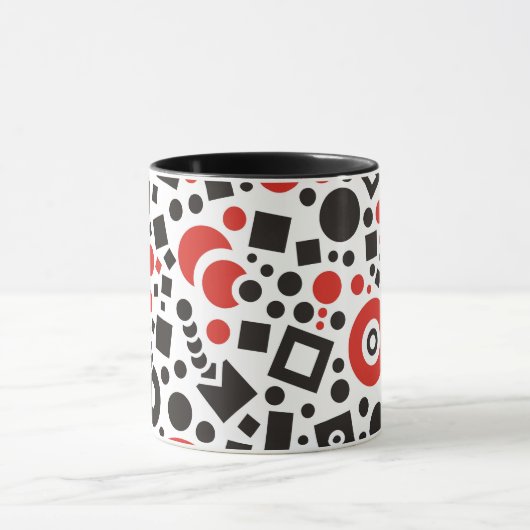 Red & Black Modern Deko Design Coffee Cup Tasse (Zentrum)