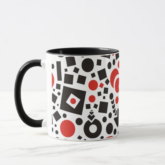 Red & Black Modern Deko Design Coffee Cup Tasse (Links)
