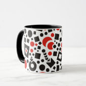 Red & Black Modern Deko Design Coffee Cup Tasse (Vorderseite Links)