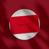 Red Black Modern Minimal Beruflich Visitenkarte