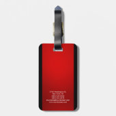 Red Black Modern Schlicht Beruflich Gepäckanhänger (Rückseite vertikal)