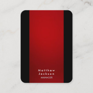 Red Black Modern Schlichter Beruflicher Manager Visitenkarte
