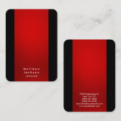Red Black Modern Schlichter Beruflicher Manager Visitenkarte (Vorne/Hinten)