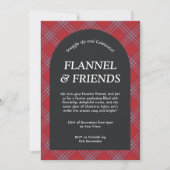 Red Black Moderne Flannel und Freunde Weihnachten Einladung (Vorderseite)