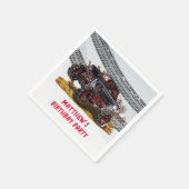 Red Black Monster Truck Birthday Party Einladung Serviette (Ecke)